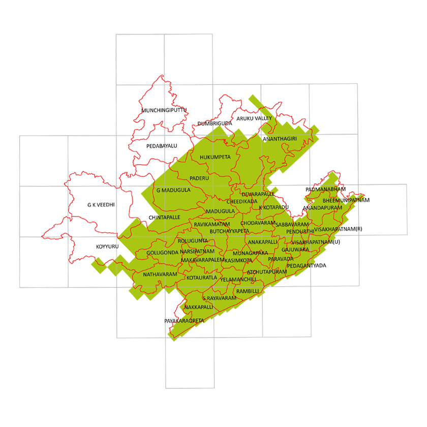 Storm surge inundation map for cyclone with wind speed 